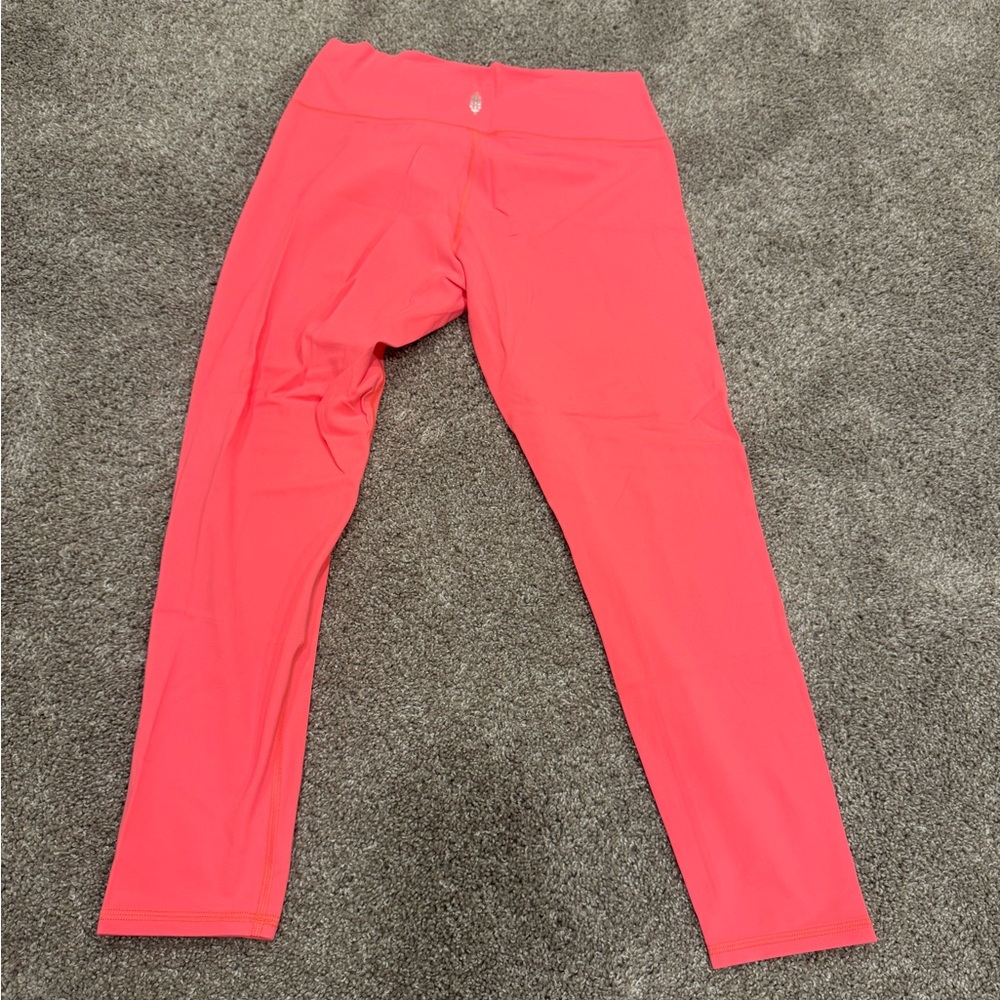 Free people never better Coral High-Waisted Leggings - Picture 2 of 4